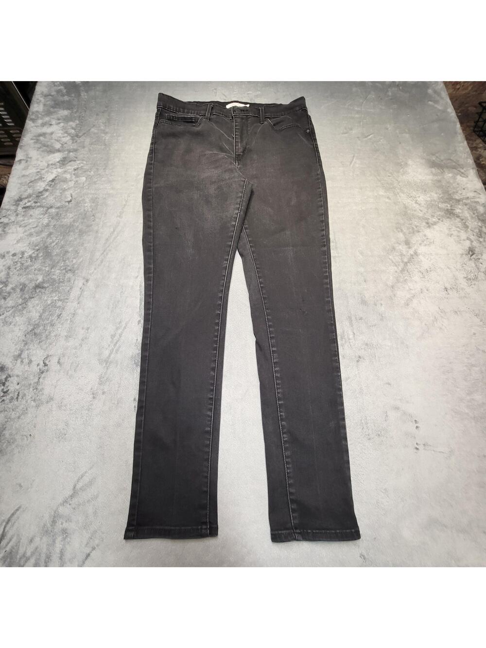 Levis Slimming Jeans Womens 32 Black Skinny Stretch Pockets Denim Slim Fit